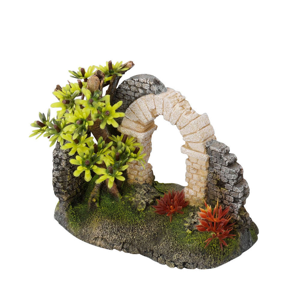 Décoration d'aquarium roman arche 2 : L16xl8,5xH12 cm