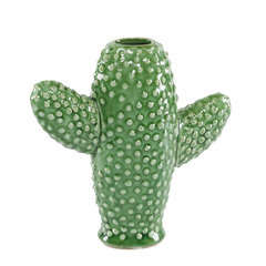 Cactus décoratif en céramique, vert L. 20 x 7,5 x H. 20 cm