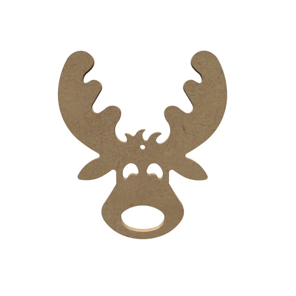 Forme en médium - Tête de renne ajourée l. 12 x H. 14 cm