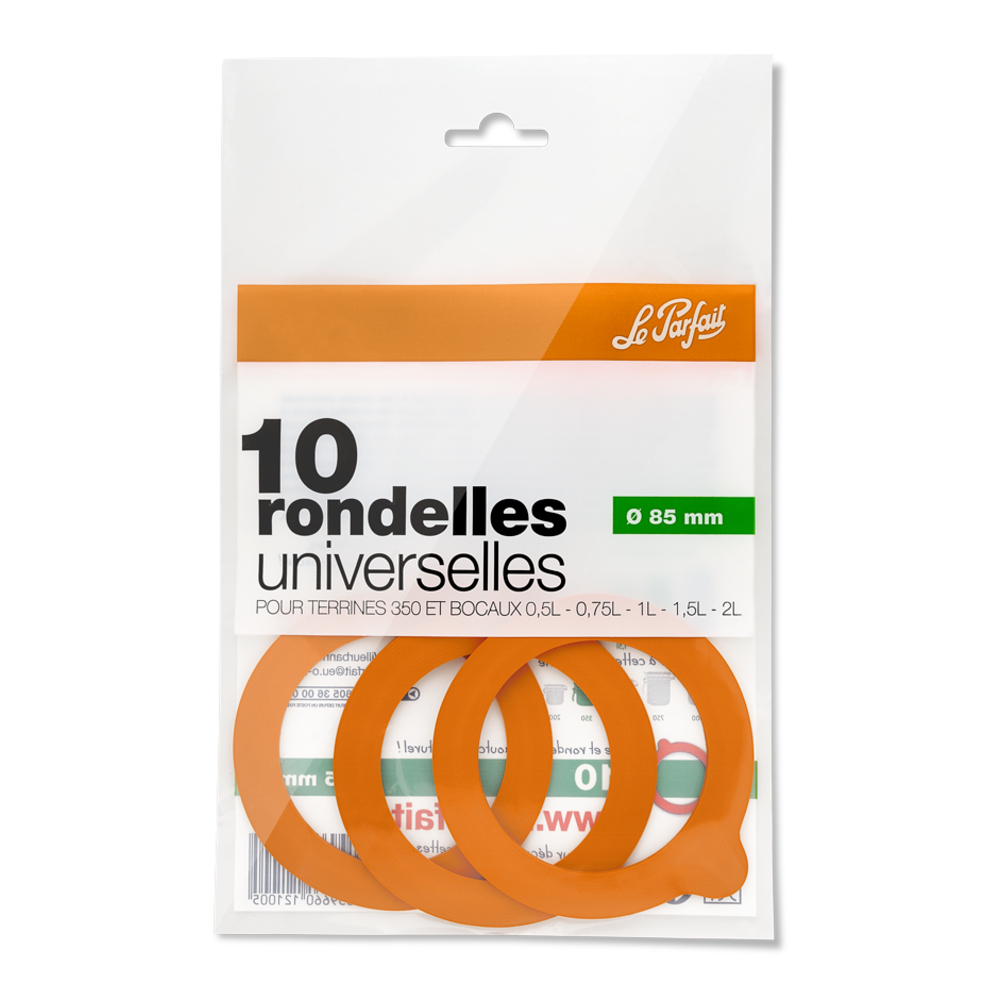 Rondelle universelle x 10Â : caoutchouc,8,5cm