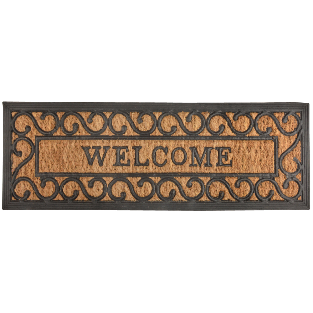 Paillasson 'Welcome', en coco/caoutchouc L. 75 x l. 25 cm