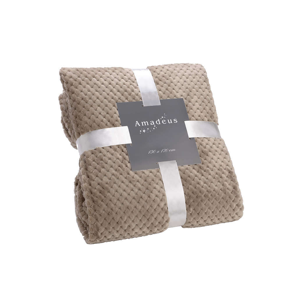 Plaid Damier, taupe 170x130cm