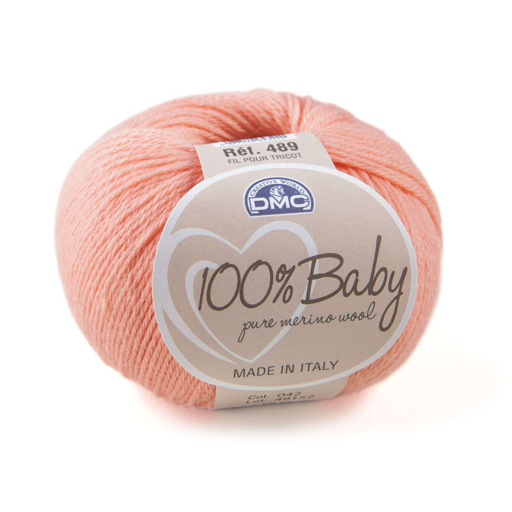Pelote 100 % baby en laine coloris pêche 042 - 50 g