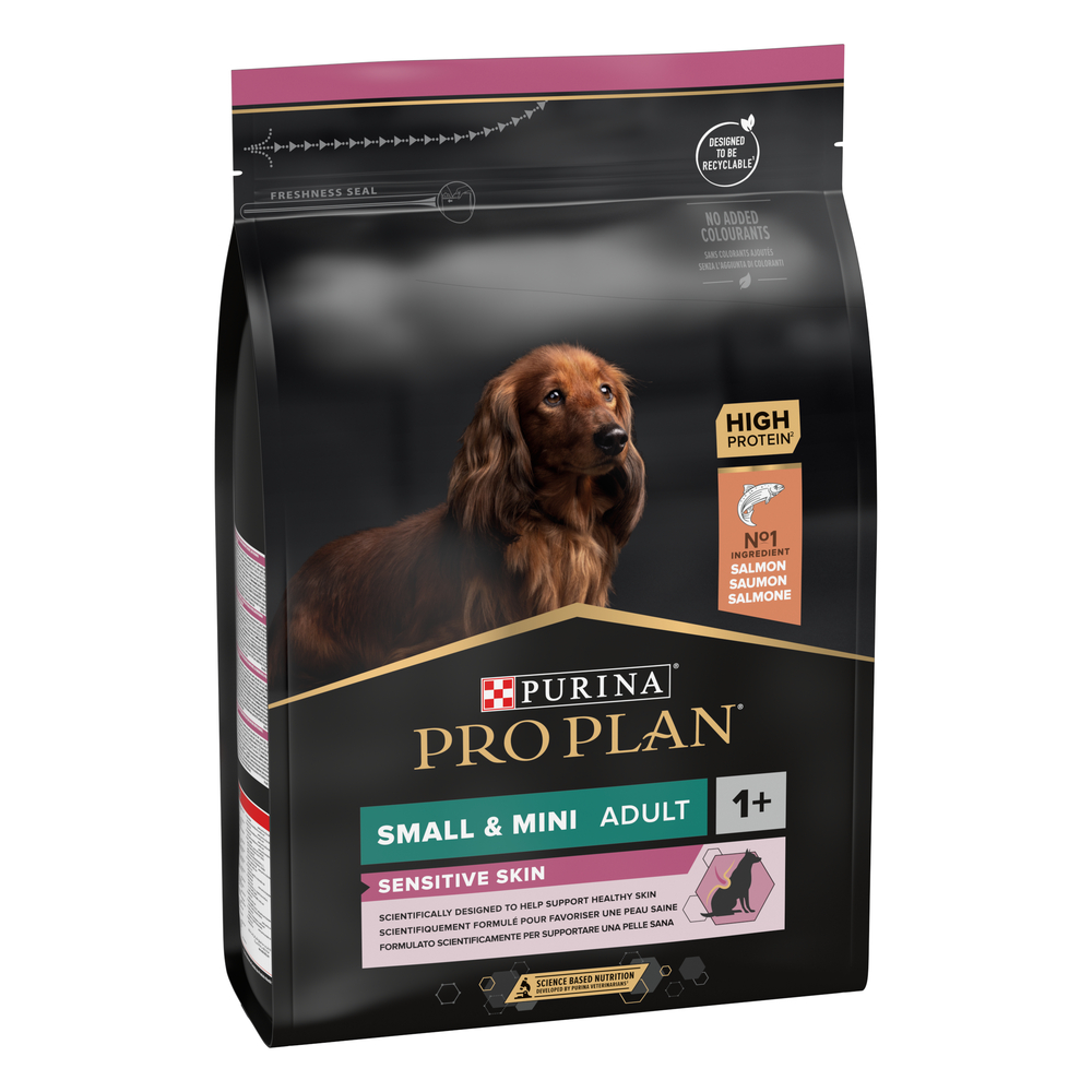 Croquettes petit, mini chien adulte Peau sensible avec Optiderma: 3kg