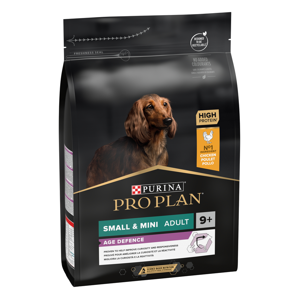 Croquettes pour petit et mini chien sénior 9+ avec Optiage : 3 kg