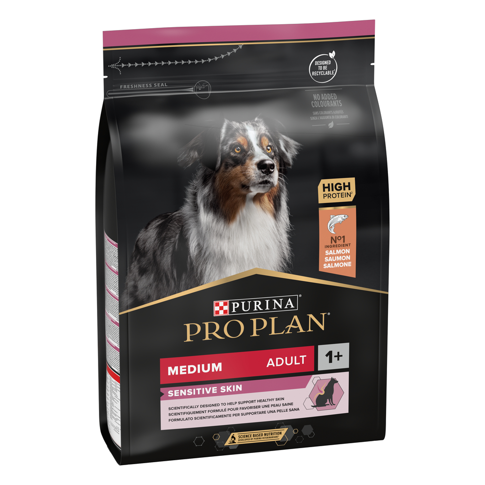 Croquettes chien adulte Peau sensible avec Optiderma : 3 kg