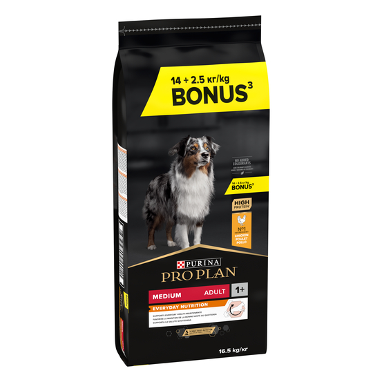 Croquettes chien Moyen Optihealth 14 kg+2,5kg