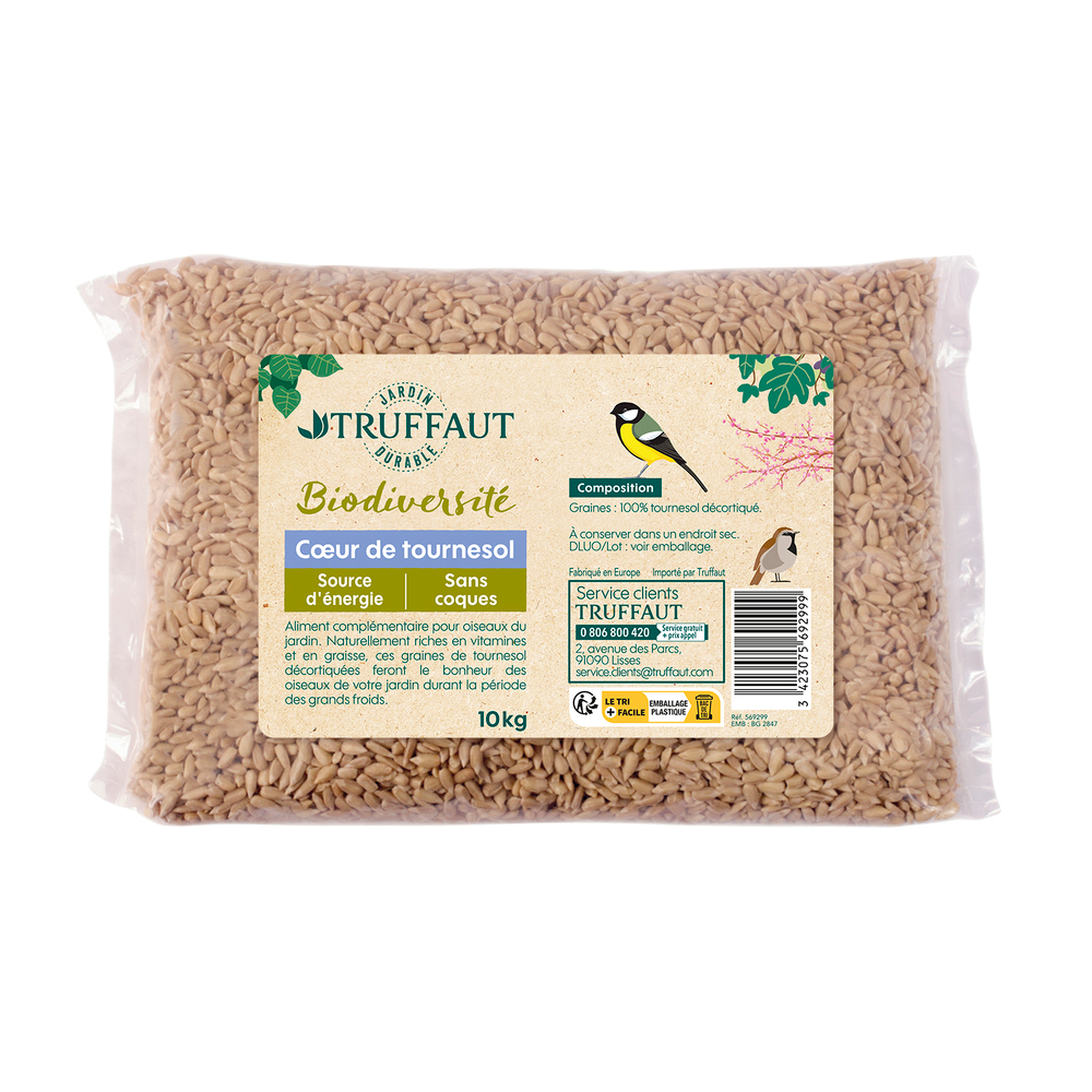 Aliment oiseaux : cÅur de tournesol 10Kg
