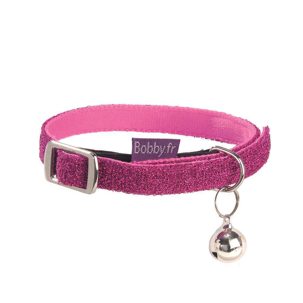 Collier nylon chat Disco rose :Longueur 30 cm