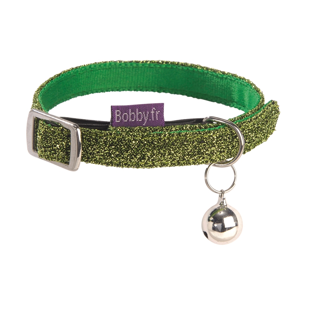 Collier nylon chat Disco vert :Longueur 30 cm