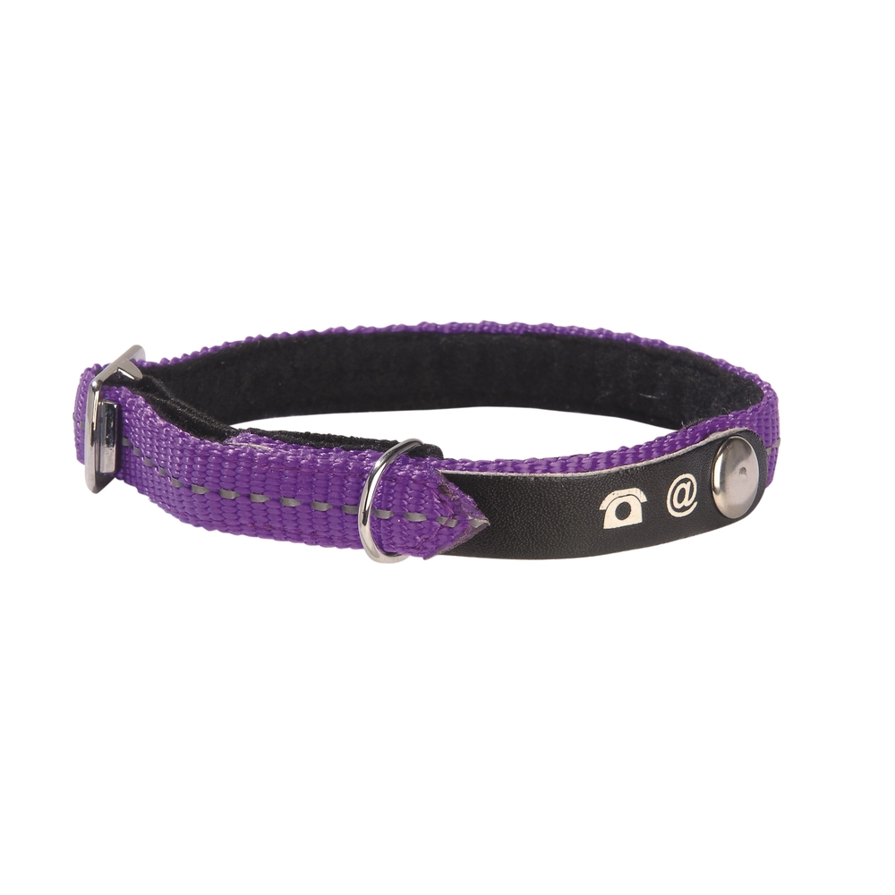 Collier nylon chat Lost violet :Longueur 30 cm