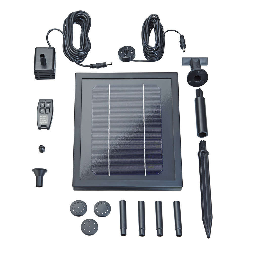 Set fontaine solaire télécommandée Pontec 250 l/h
