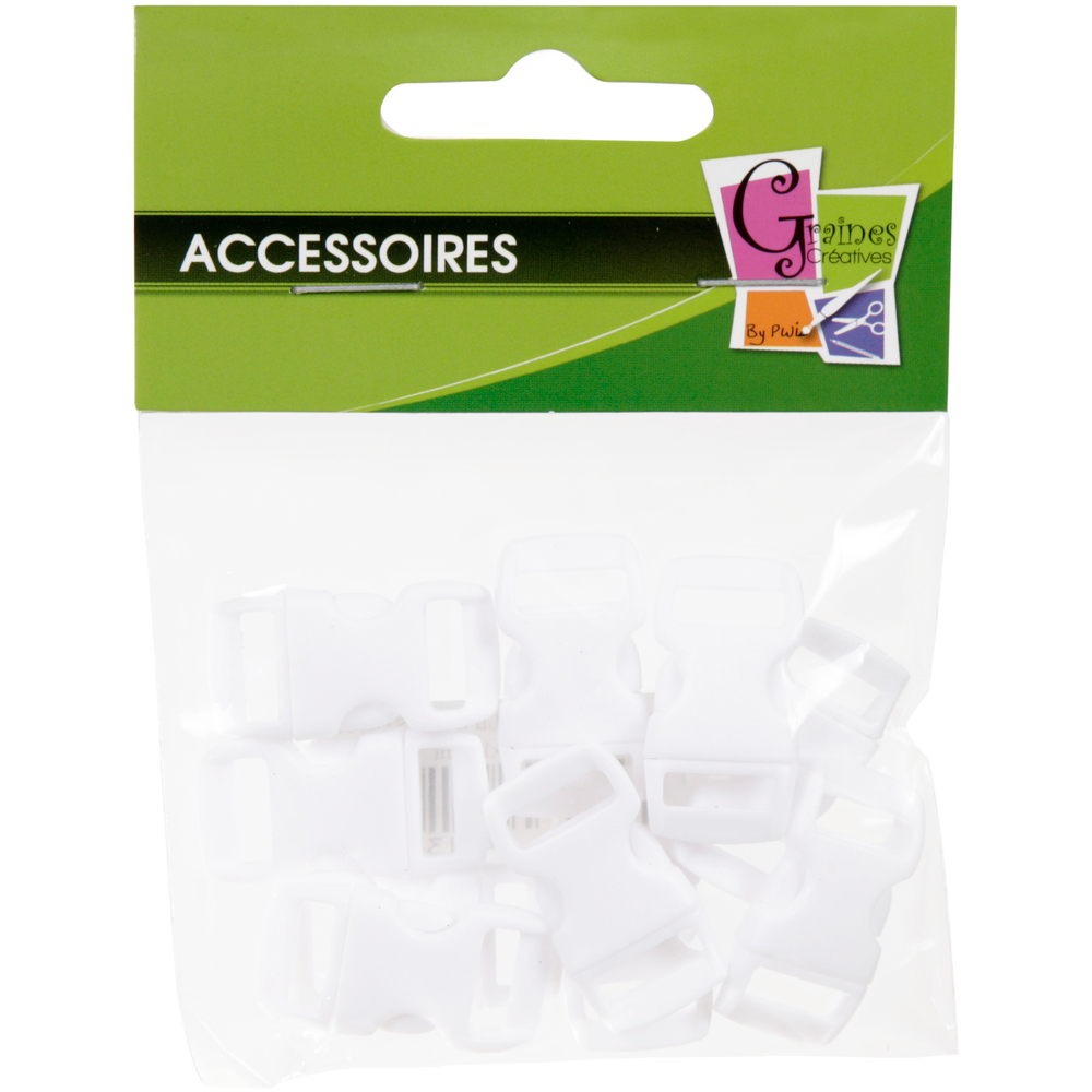 Clips en plastique x10, blanc 10mm