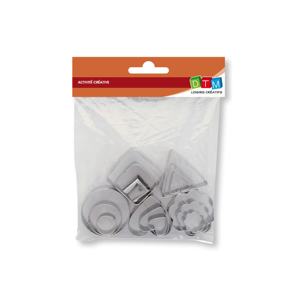 Enporte-pièces x15, en Inox - Formes géométriques assorties