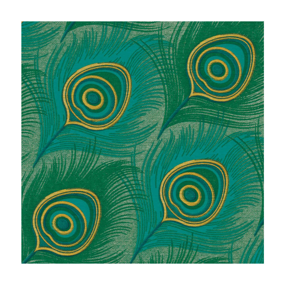 Serviettes x20, intissé 25x25 cm -Paon