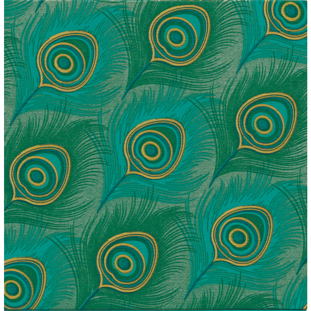 Serviettes x20, intissé 40x40 cm -Paon