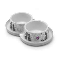 Double gamelles Cats in love pour chat : 2 x 350ml