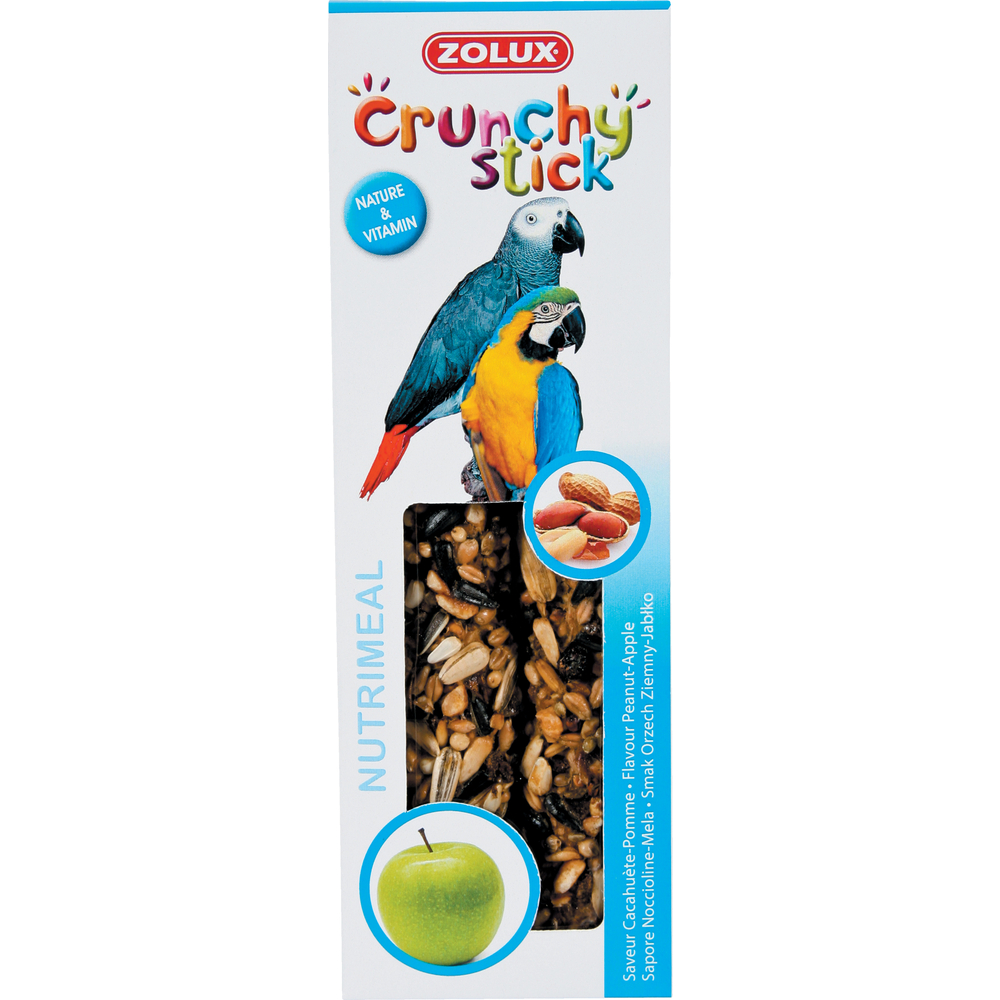 Friandise Crunchy Stick cacahuète pomme pour perroquets x2 - 115 g