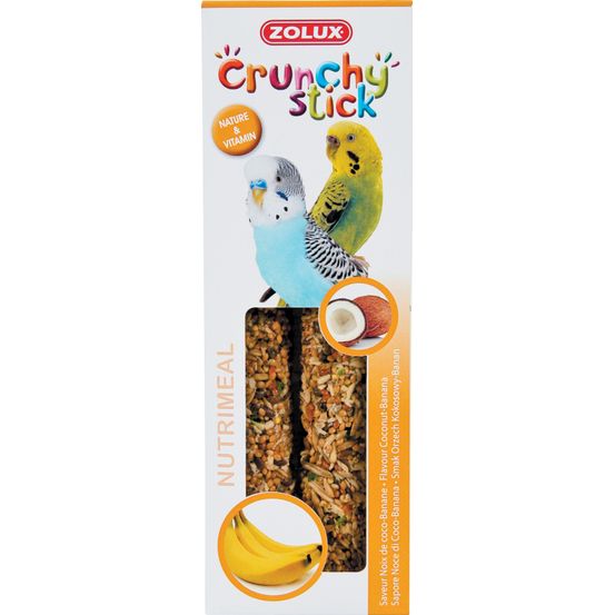 Friandise Crunchy Stick noix de coco banane pour perruches x2 - 85 g