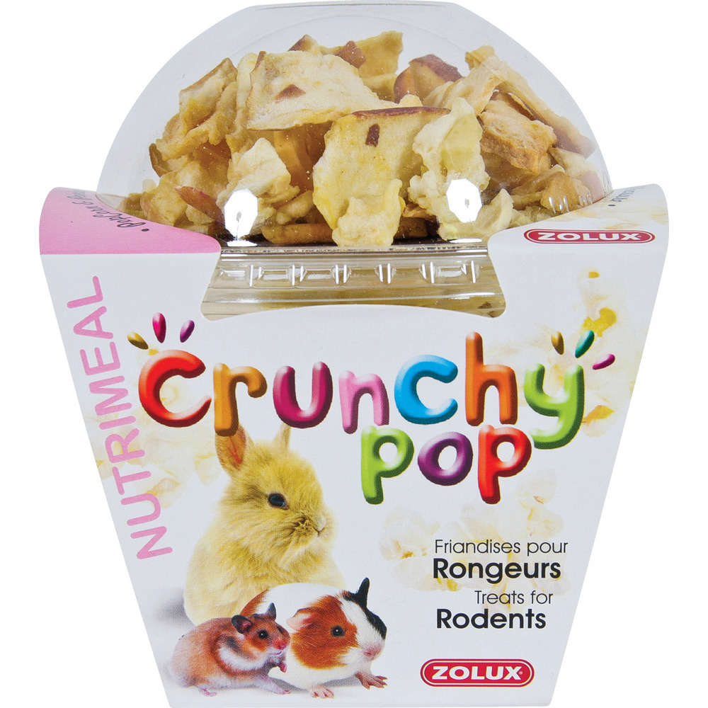 Pop corn et fruits secs Crunchy Pop pour rongeur : Pomme 33g