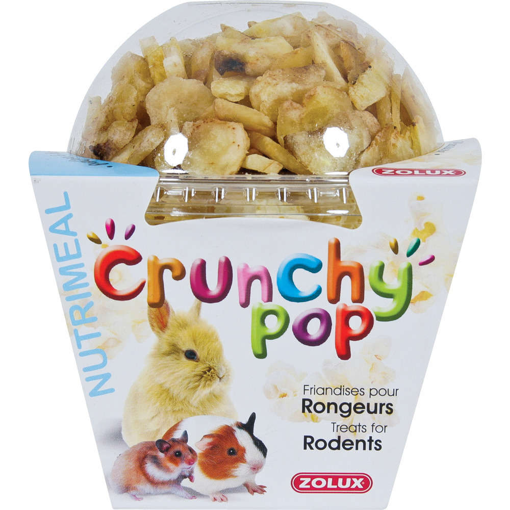 Pop corn et fruits secs Crunchy Pop pour rongeur : Banane 63g