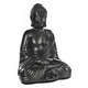 Bouddha Hindou en pierre reconstituée, ciré noir H. 50 cm