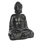 Bouddha hindou en pierre reconstituée ton ciré noir - H.50 cm