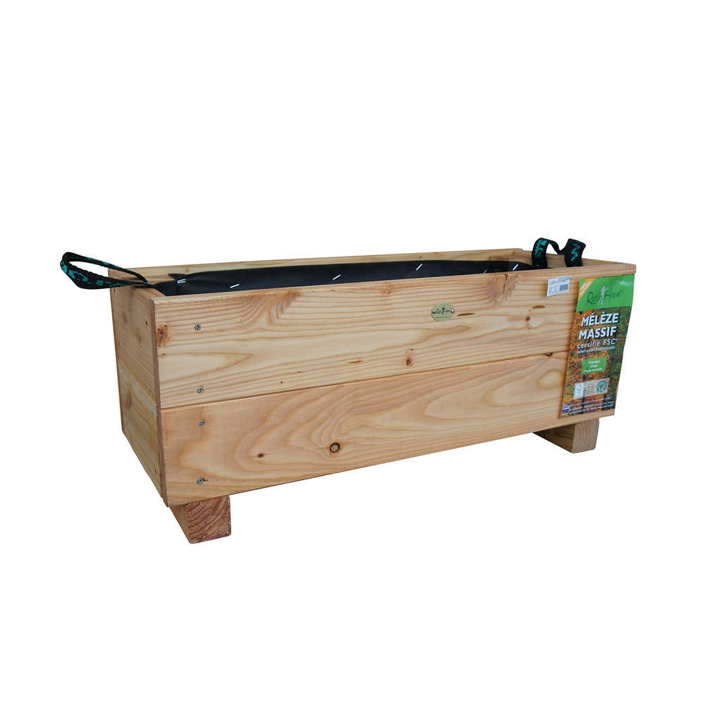 Jardinière Moline en mélèze huilé L.60 x 22 x H.20cm