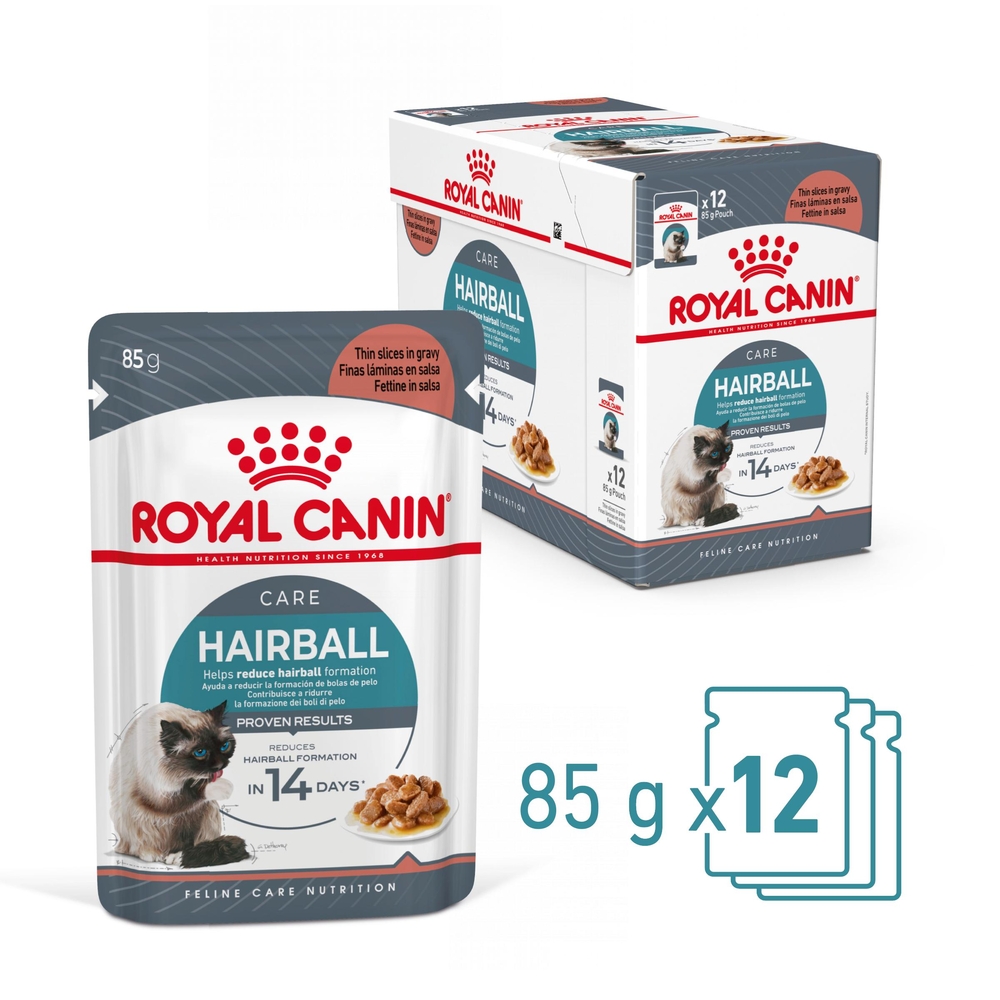 Bouchées pour chat Hairball : sachet de 12x85g
