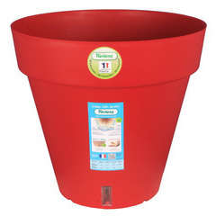 Pot Loft à réserve d'eau, en polypropylène, rouge Ø 24,5 x H. 22,5 cm