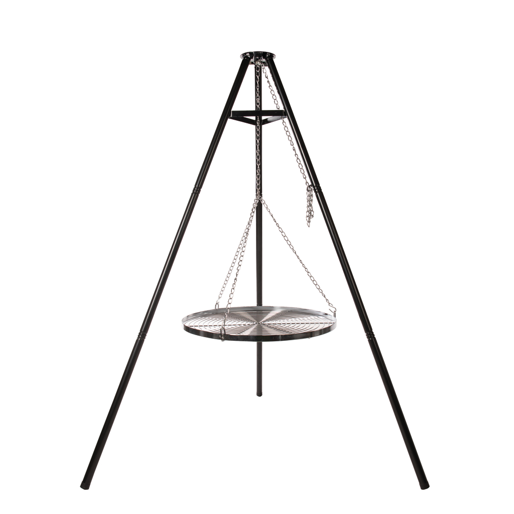 Barbecue bois et charbon et tripod à suspendre L82 x H148 x D106 cm