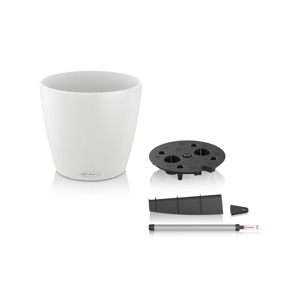 Pot De Fleurs Lechuza Puro Color Avec Réserve D'eau - Intérieur Et Extérieur - Gris Ardoise Ø20cm