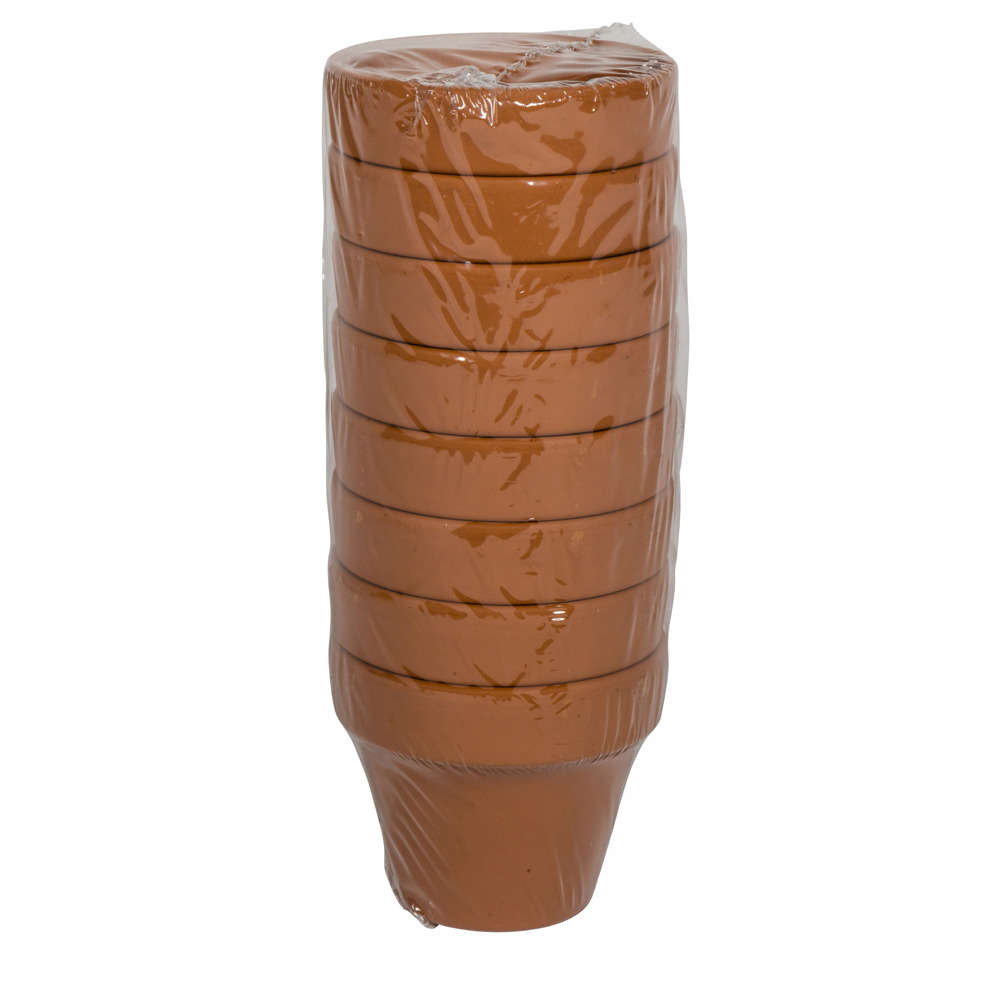 Pots horticoles x5, en terre cuite basalt Ø 8,1 x H. 6,8 cm