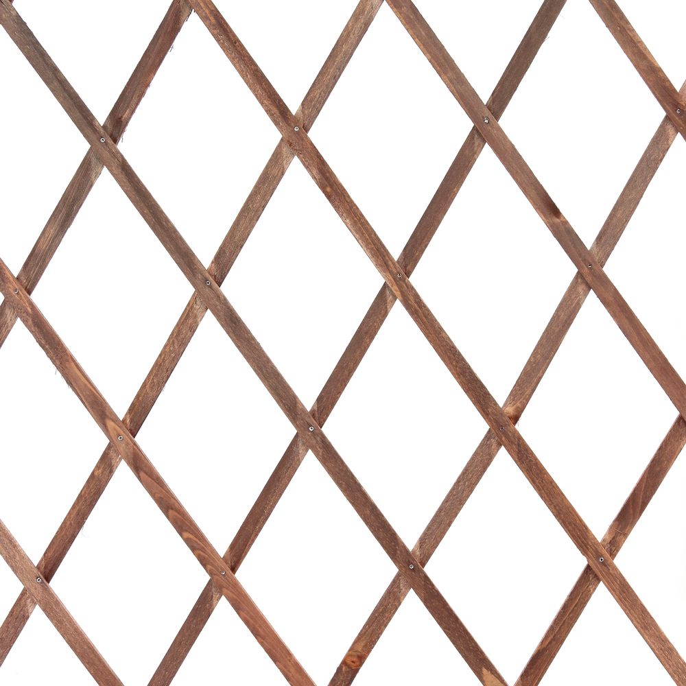 Lot De 3 Treillis De Jardin Extensibles En Bois - 180 X 30 Cm, Brun Naturel - 2
