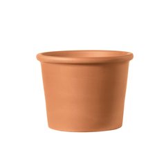 Pot cylindrique, en terre cuite Ø 22,8 x H. 17,2 cm