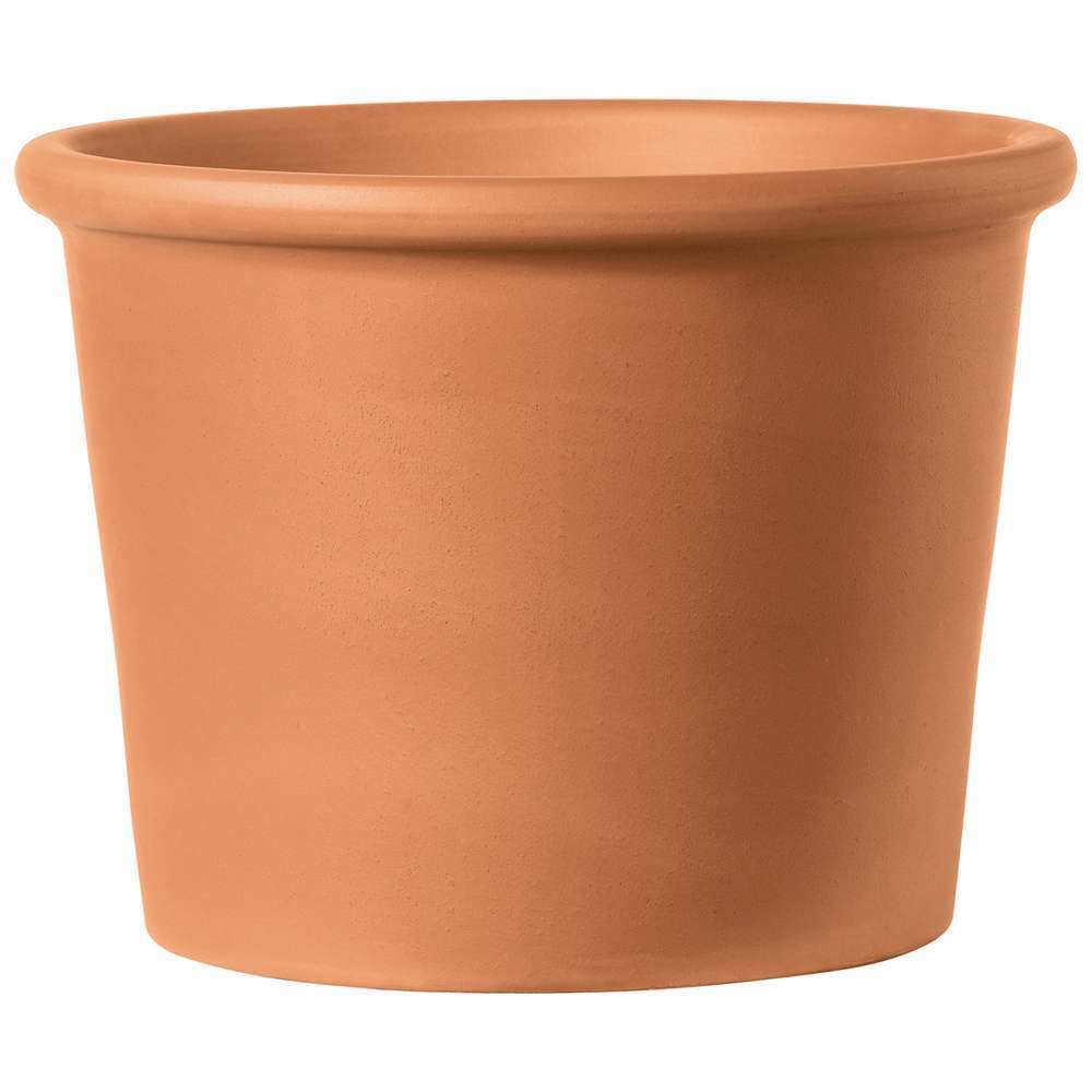 Pot cylindrique, en terre cuite Ø 27,8 x H. 21,7 cm