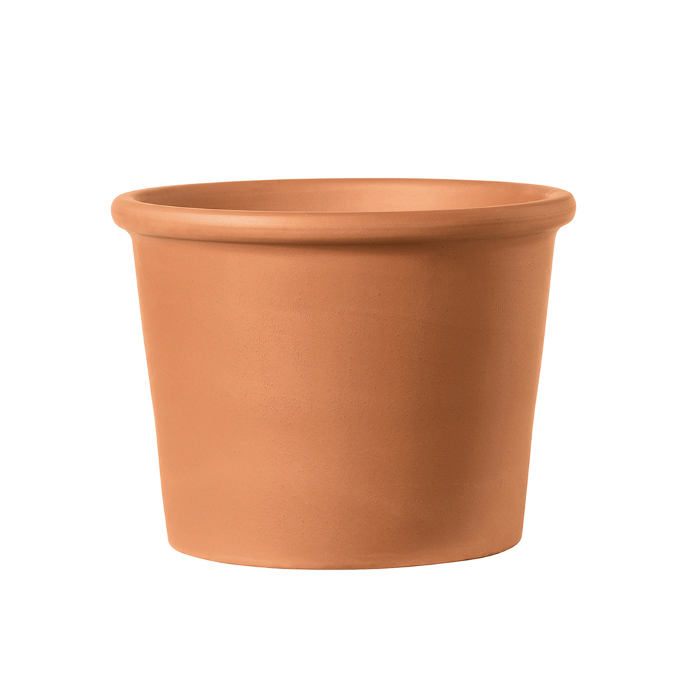 Pot cylindrique, en terre cuite Ø 27,8 x H. 21,7 cm