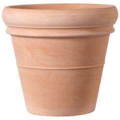 Pot double rebord : terre claire, 42,5x38,7cm