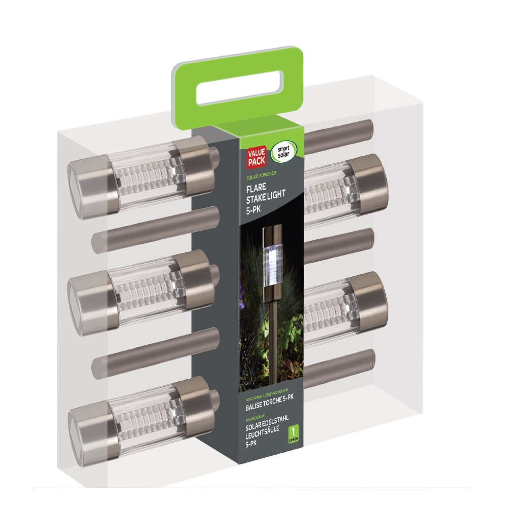 Balises solaires en forme de torche en verre/acier - x5