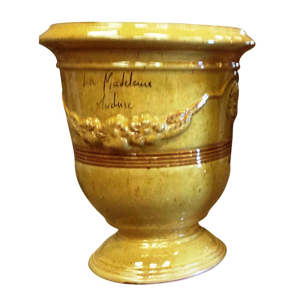 Vase Anduze Mini, jaune Ø 17 x H. 22 cm