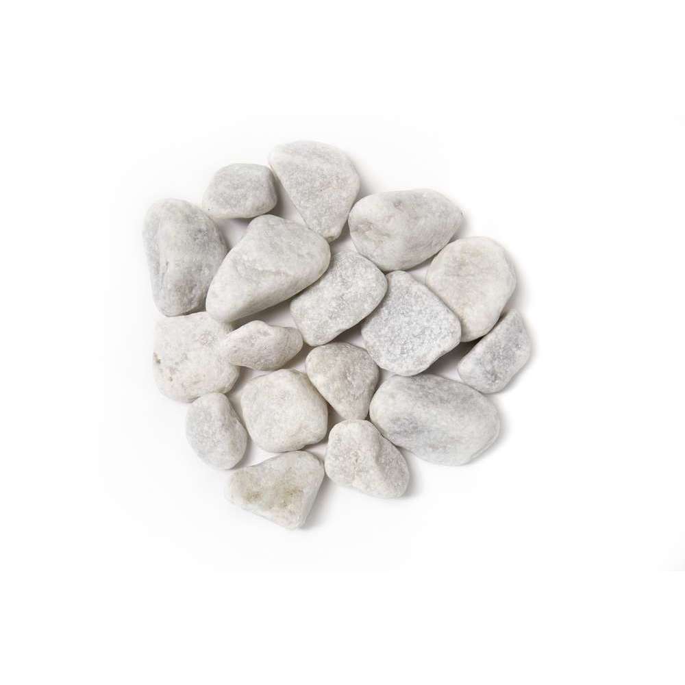 Galets de marbre blanc 25/40 mm - 25 kg