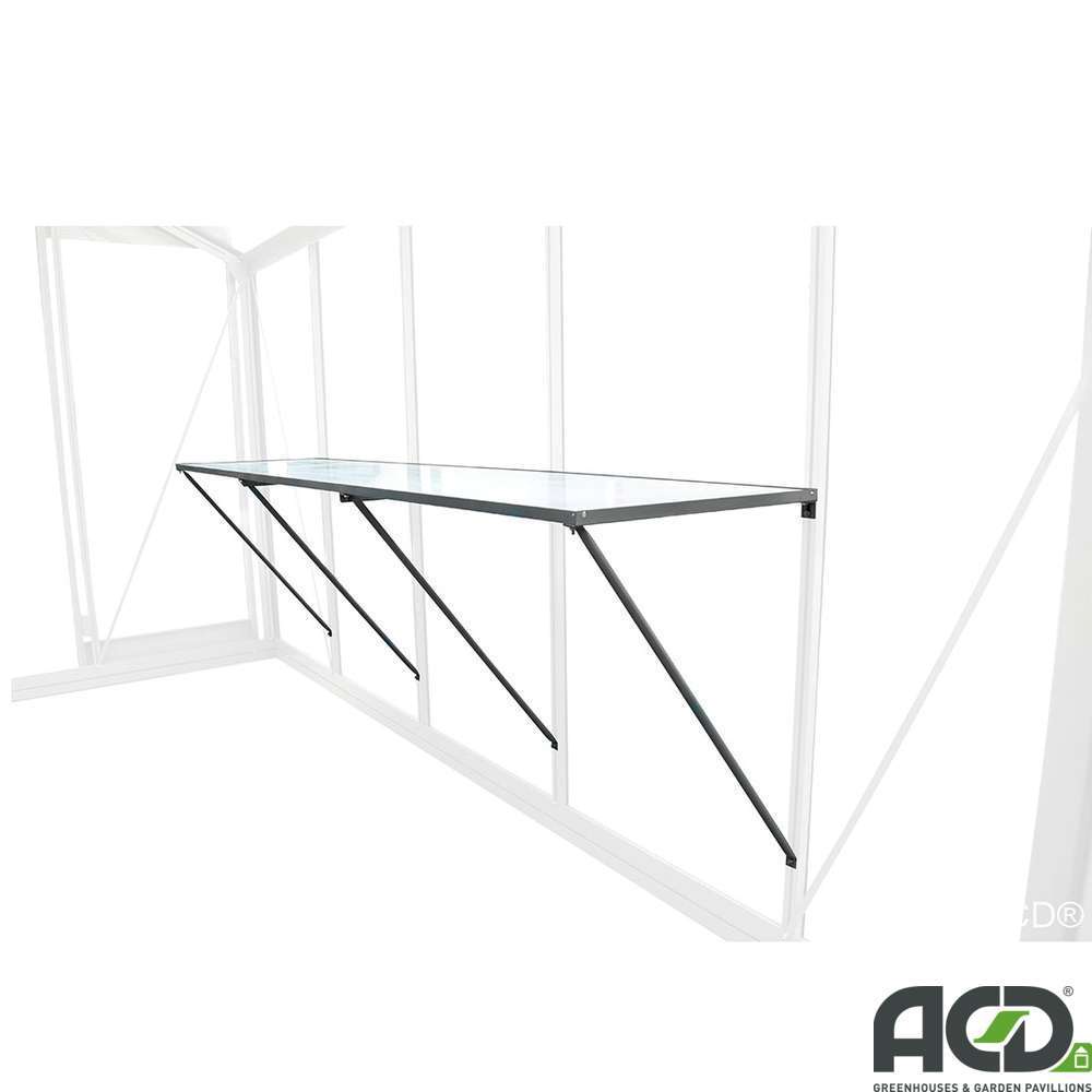 Table de travail: PVC alu L.225xl.52cm