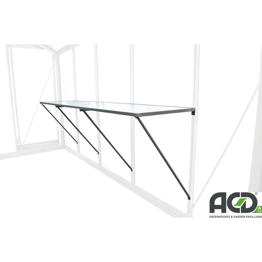 Table de travail laquÃ©e: PVC alu L.225xl.52cm