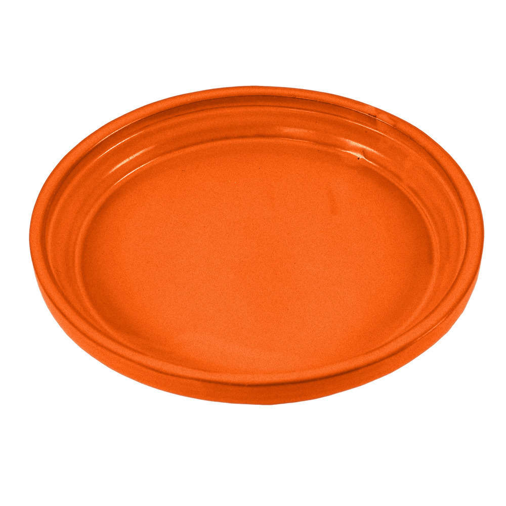 Soucoupe en terre cuite émaillée, coloris soleil couchant Ø 45 cm