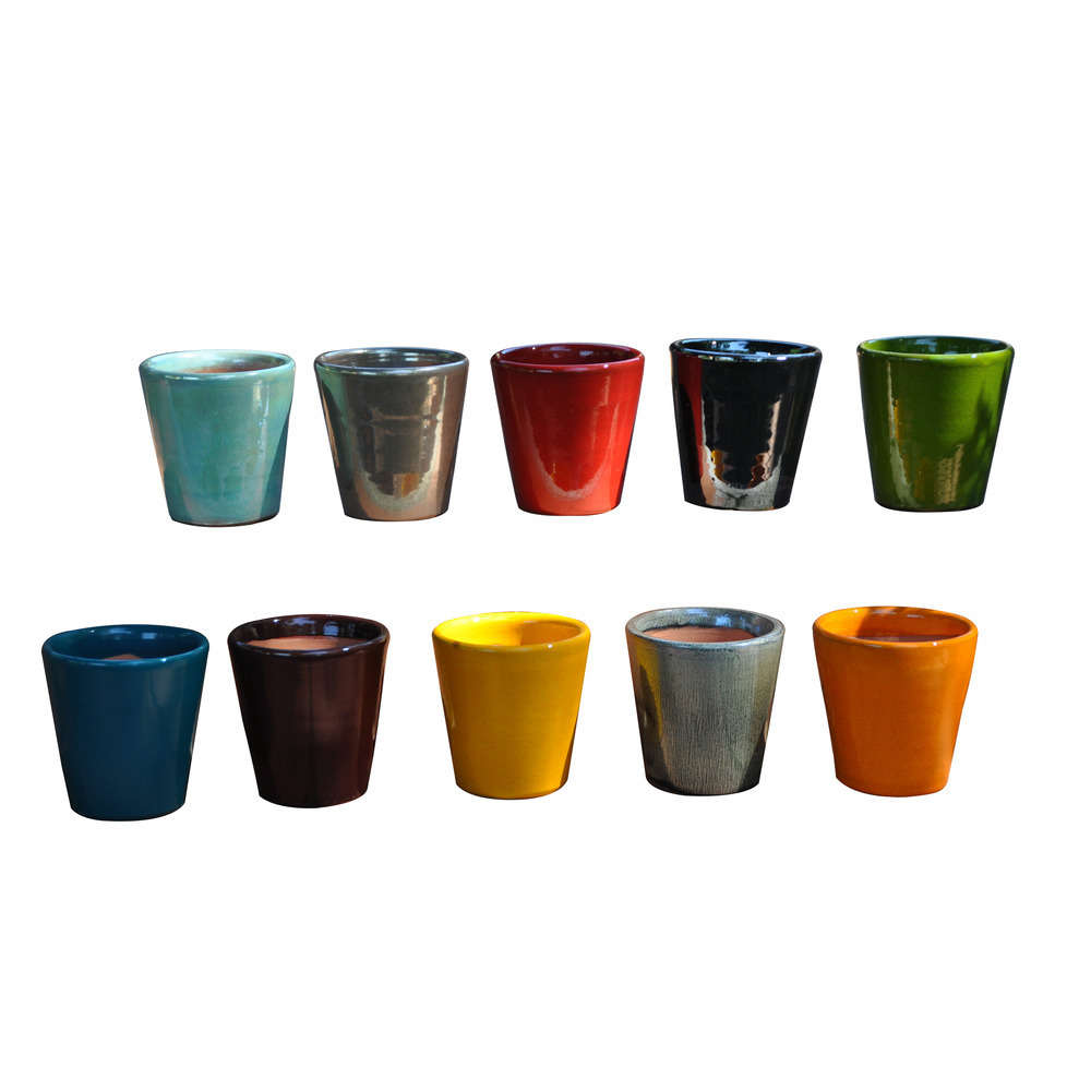 Pot Iliade, coloris mix Ø 10 x H. 10 cm