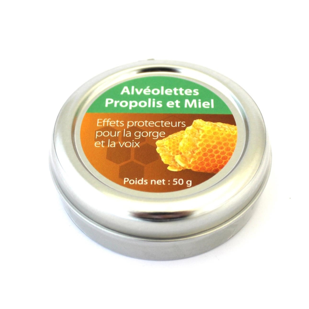 Alvéolettes Propolis et miel, boîte métal de 50g