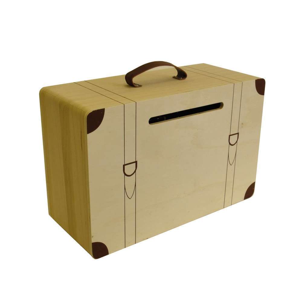 Urne Valise, en bois L. 35 x 15 x H. 23 cm