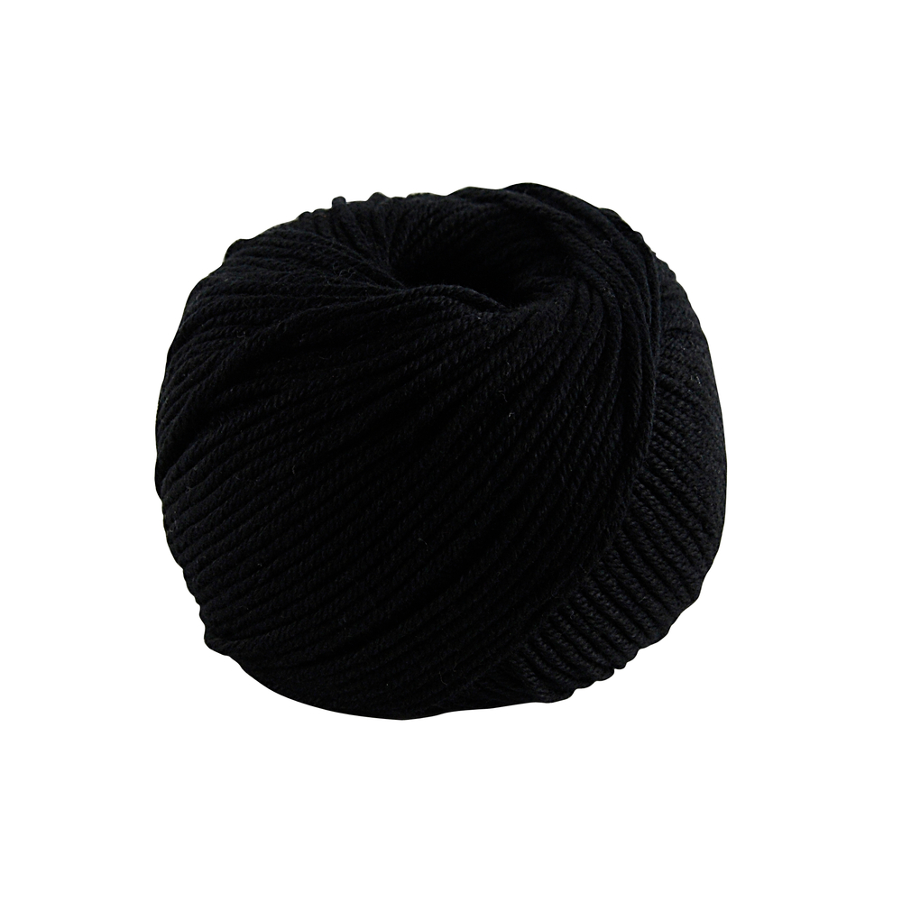 Pelote Natura coton noire pour aiguilles n°2,5-3,5/crochet n°3 - 50 g