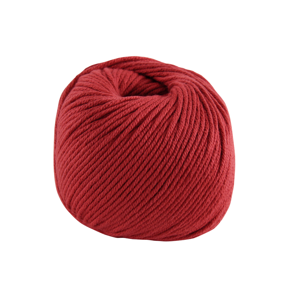 Pelote Natura coton rouge pour aiguilles n°2,5-3,5/crochet n°3 - 50 g