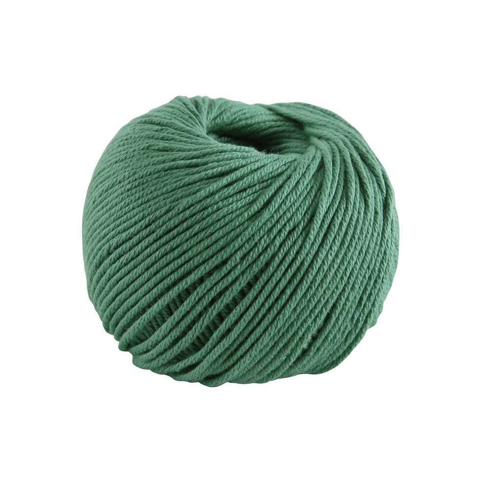Pelote Natura coton verte pour aiguilles n°2,5-3,5/crochet n°3 - 50 g